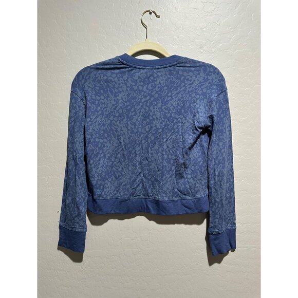 All in Motion Girls cropped long sleeve top blue with animal print pattern M 8 - Picture 3 of 6